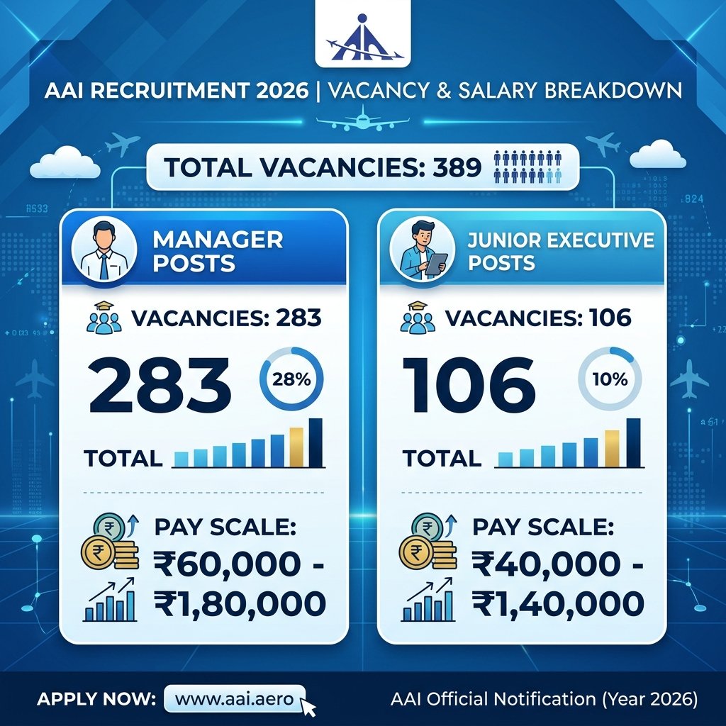AAI Recruitment 2026 Vacancy and Salary Breakdown Infographic