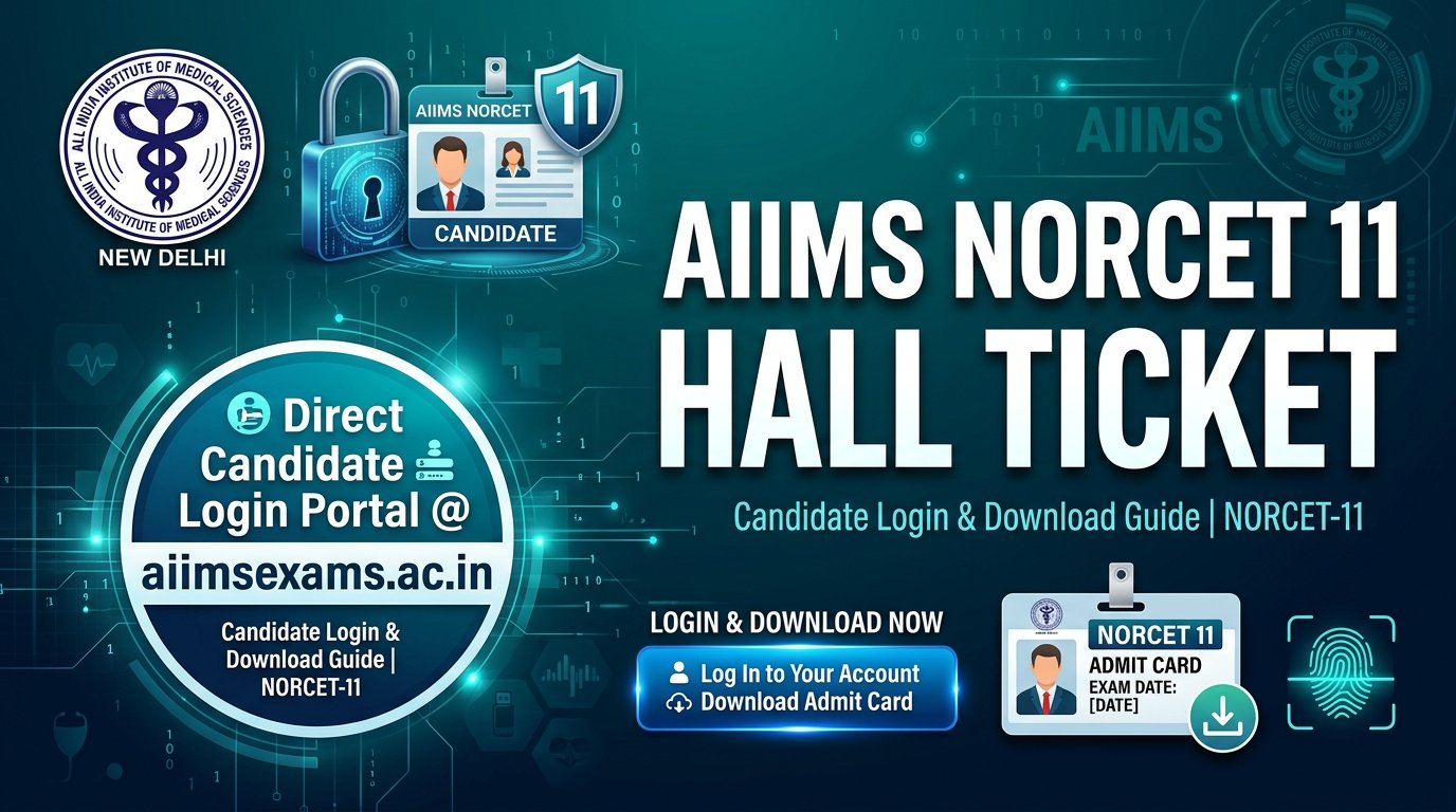 AIIMS NORCET 11 Candidate Login and Download Guide 2026 AIIMS NORCET 11 Candidate Login and Hall Ticket Download Guide @aiimsexams.ac.in