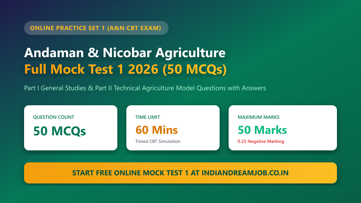 Andaman & Nicobar Agriculture Mock Test 1 2026 Online Practice Set