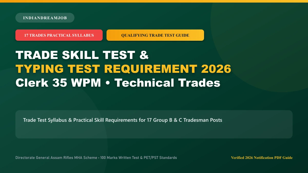 Assam Rifles 17 Technical Trades Practical Skill Test & Typing Speed Guide
