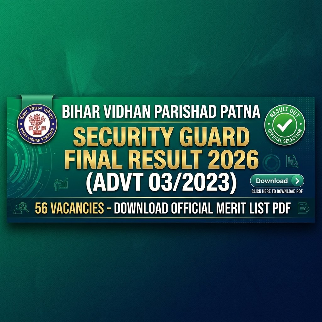 Bihar Vidhan Parishad Security Guard Result 2026 Out: Download Final Selection List PDF (Advt 03/2023)