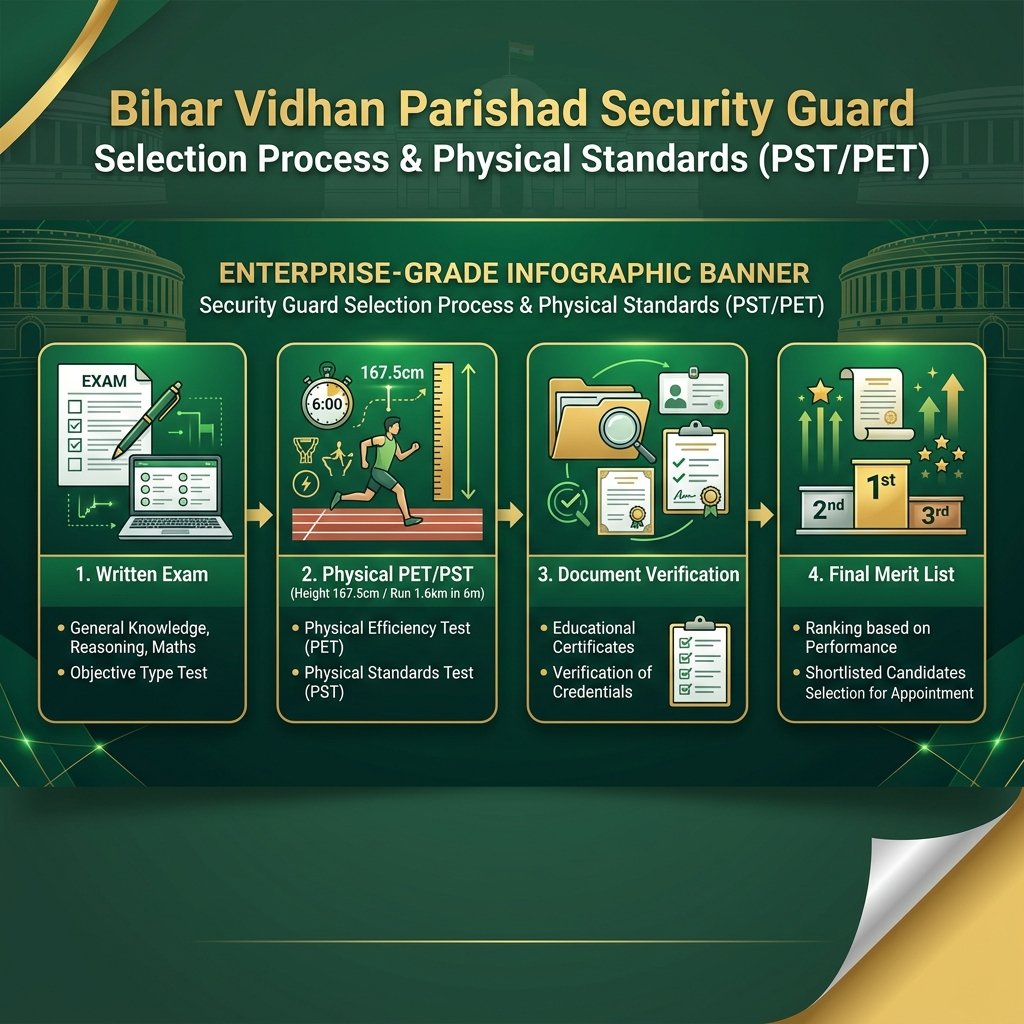 Bihar Vidhan Parishad Selection Process & PST/PET Criteria Infographic