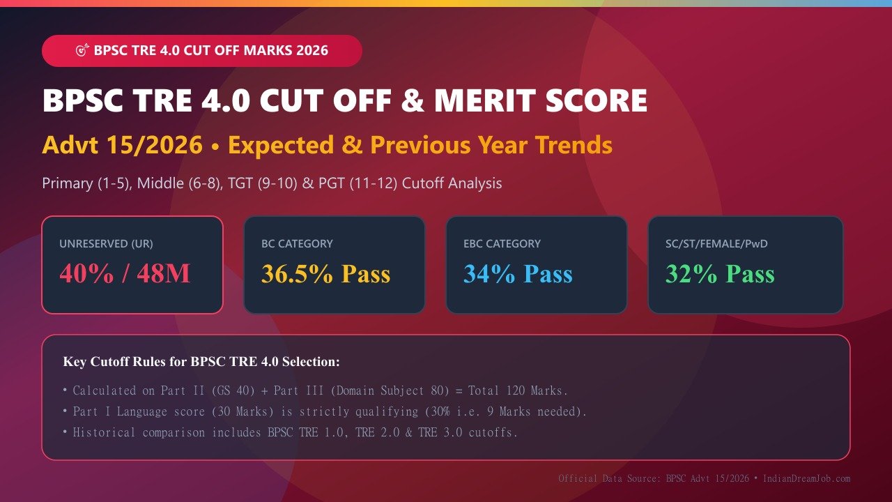 BPSC TRE 4.0 Cut Off Marks 2026: Expected & Previous Year Trends