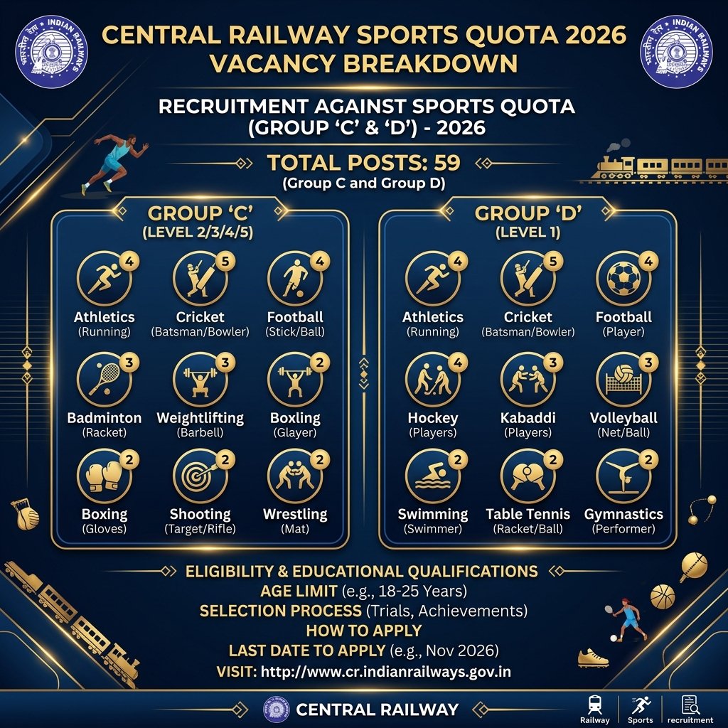 Central Railway Sports Quota Vacancy Banner
