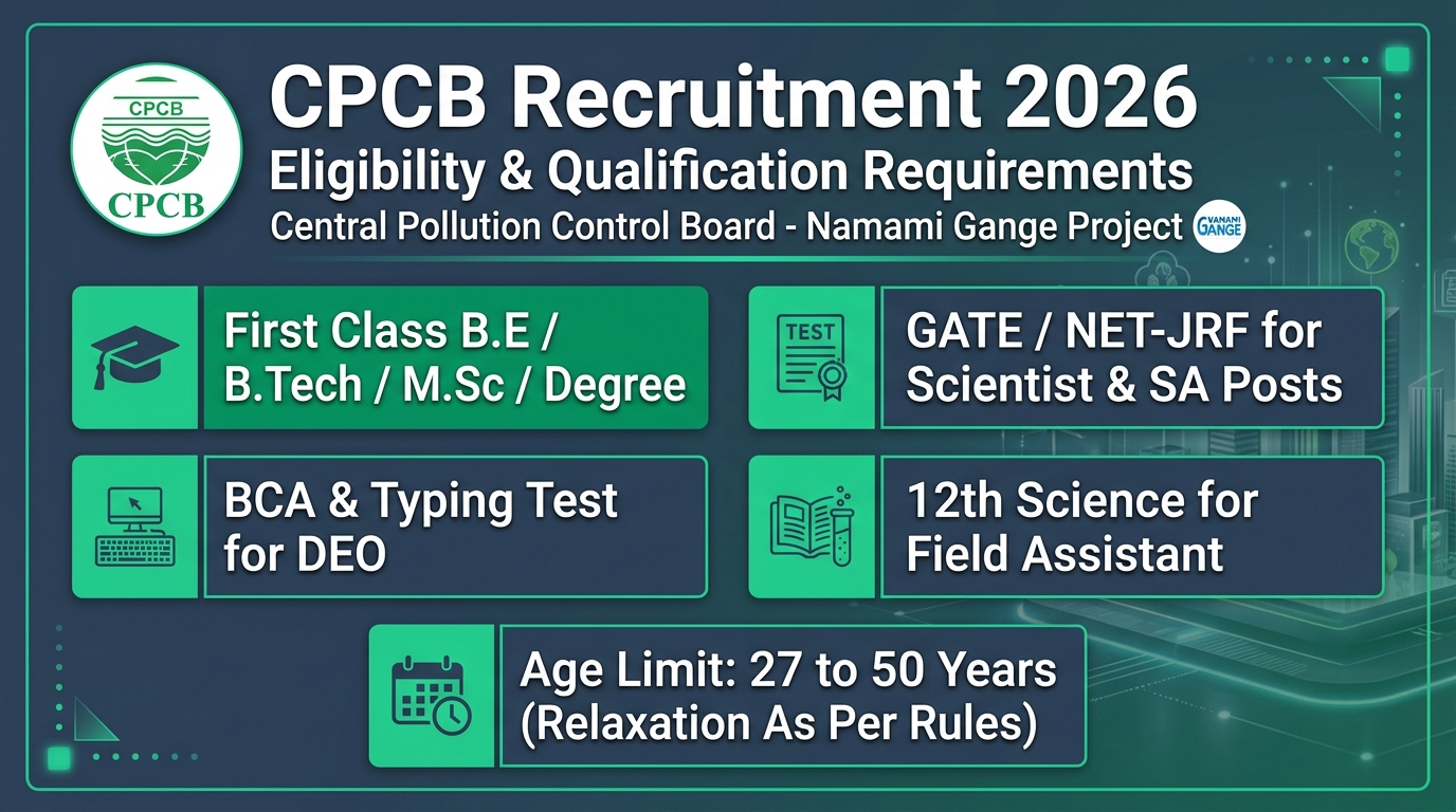 CPCB Recruitment 2026 eligibility and qualification details