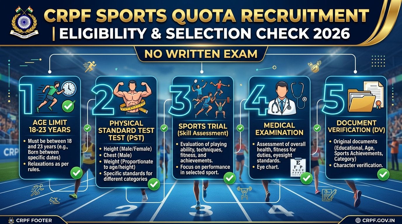 CRPF Sports Quota Physical and Age Verification 2026