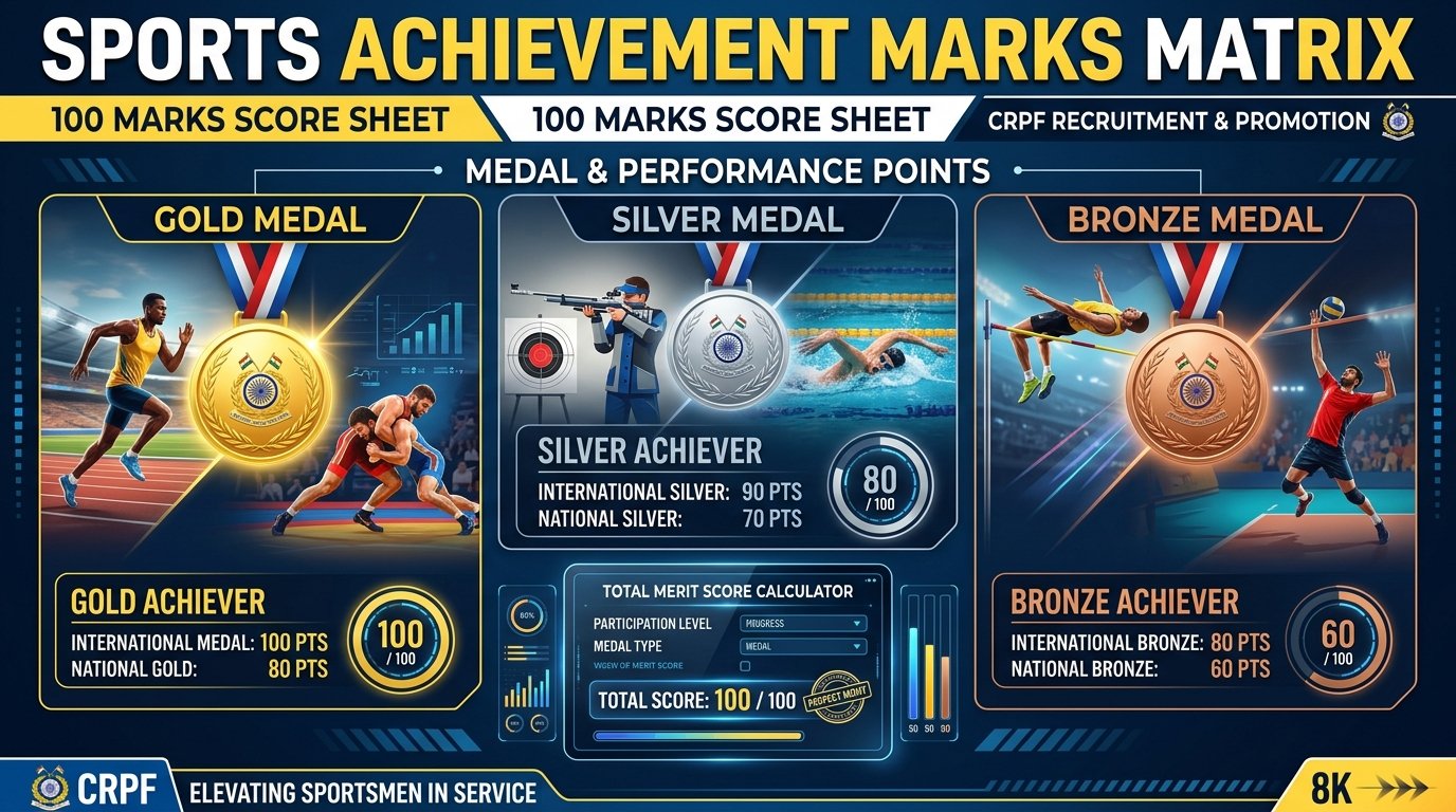 CRPF Sports Quota Merit Evaluation Matrix 2026