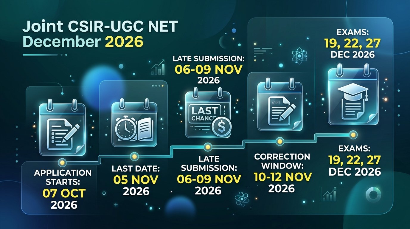 CSIR NET December 2026 Application & Exam Schedule Timeline
