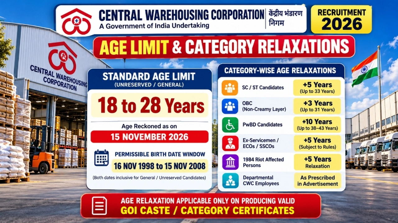 CWC Recruitment 2026 Age Limit and Category-Wise Relaxation Chart