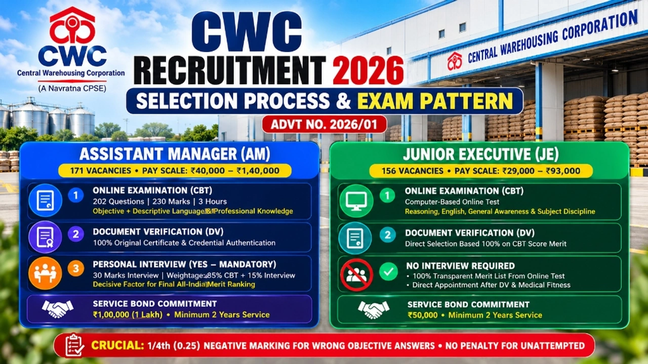 CWC Recruitment 2026 Selection Process and Online CBT Exam Pattern