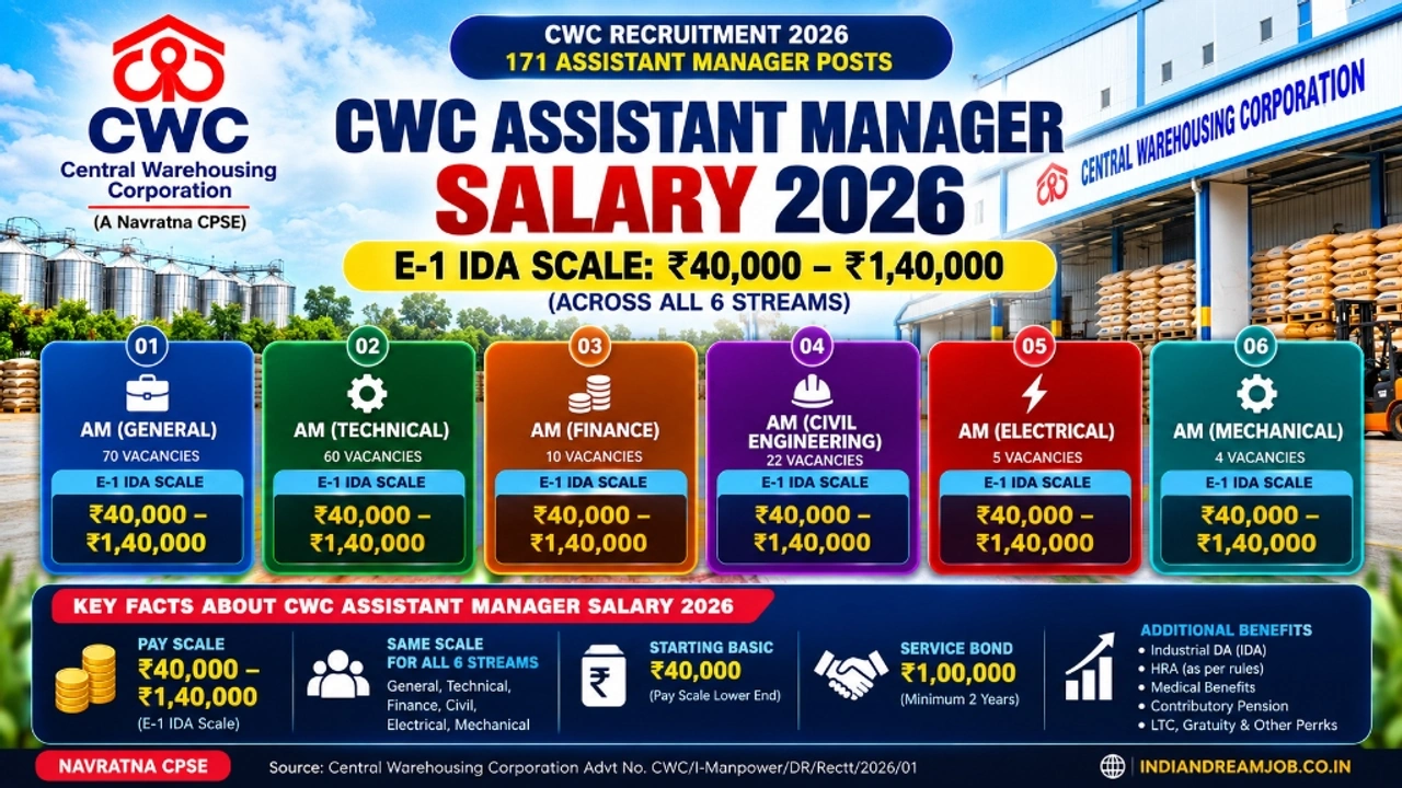 CWC Assistant Manager Salary 2026 E-1 Scale Breakdown