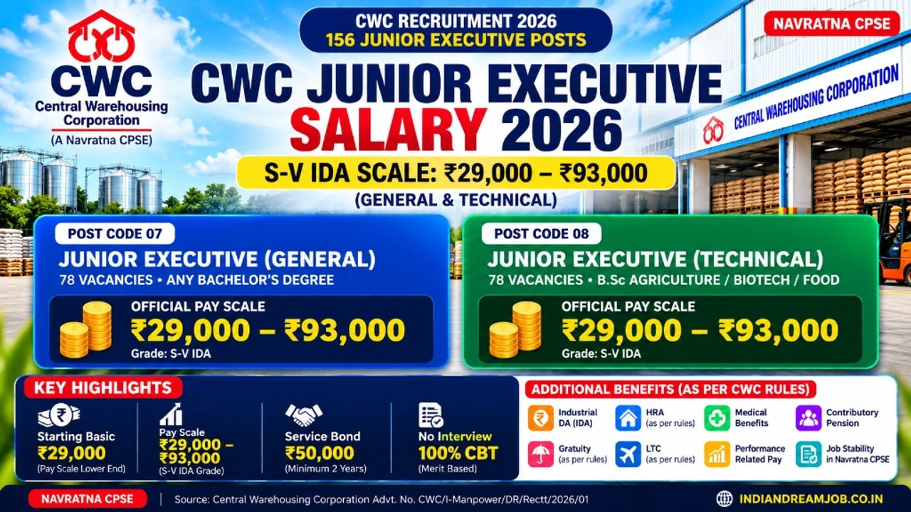 CWC Junior Executive Salary 2026 S-V Scale Comparison