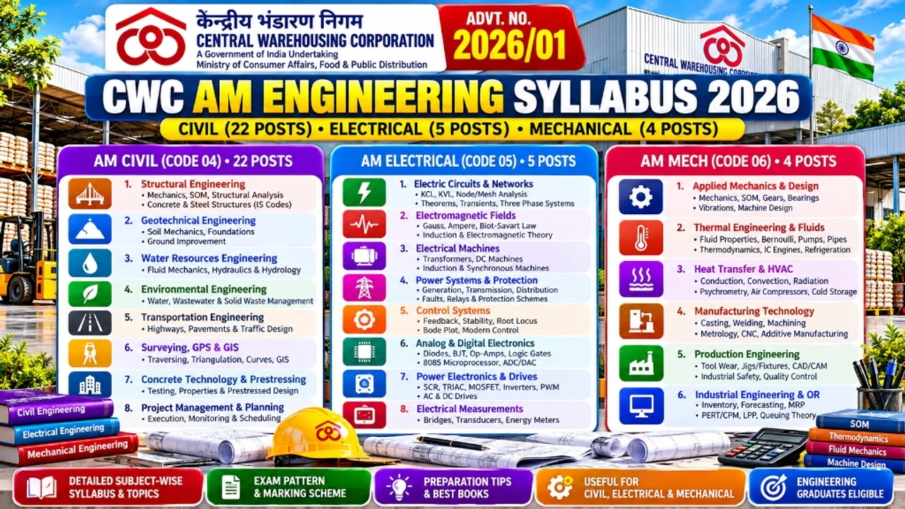 CWC AM Engineering Civil Electrical and Mechanical Syllabus 2026