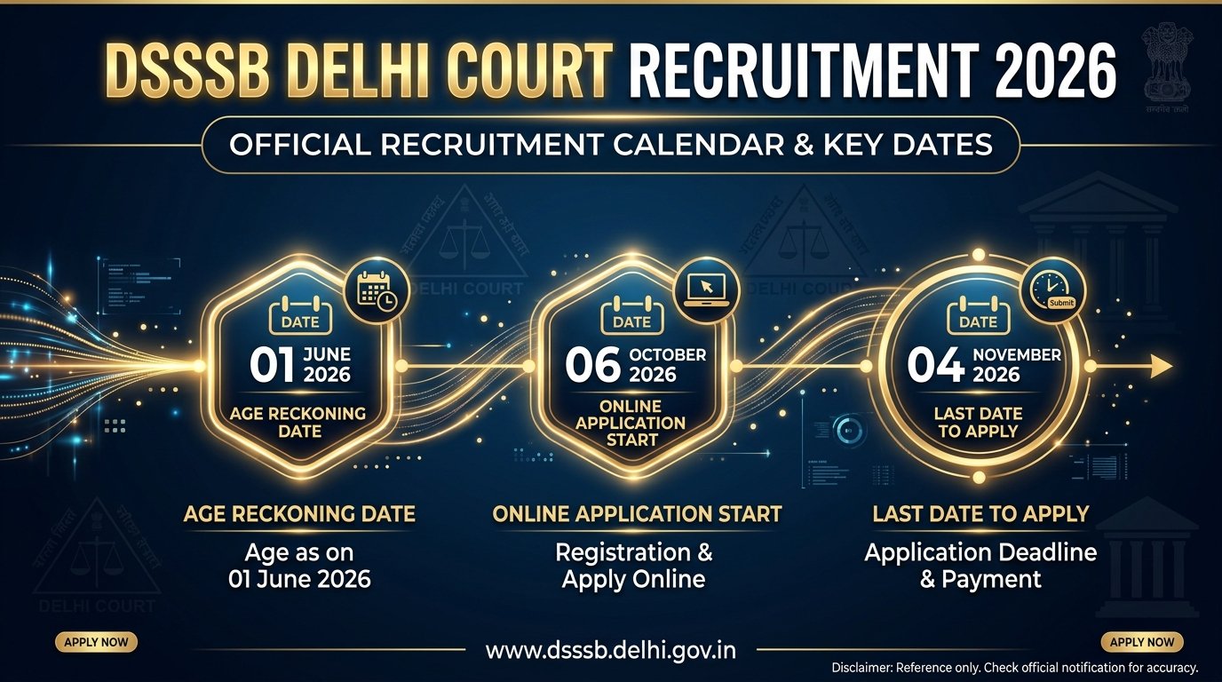 DSSSB Delhi Court Recruitment 2026 Important Application Dates Timeline