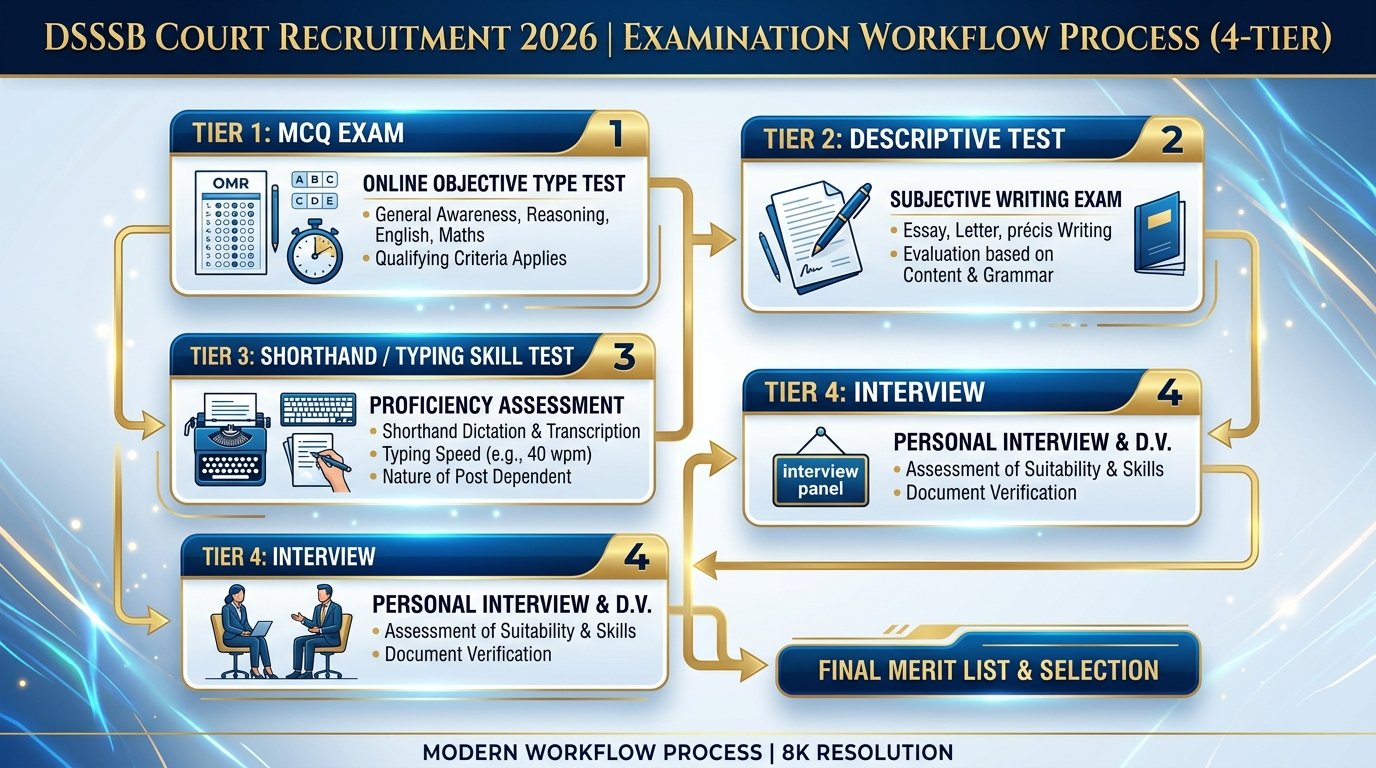 DSSSB Delhi Court Examination Workflow Selection Scheme 2026