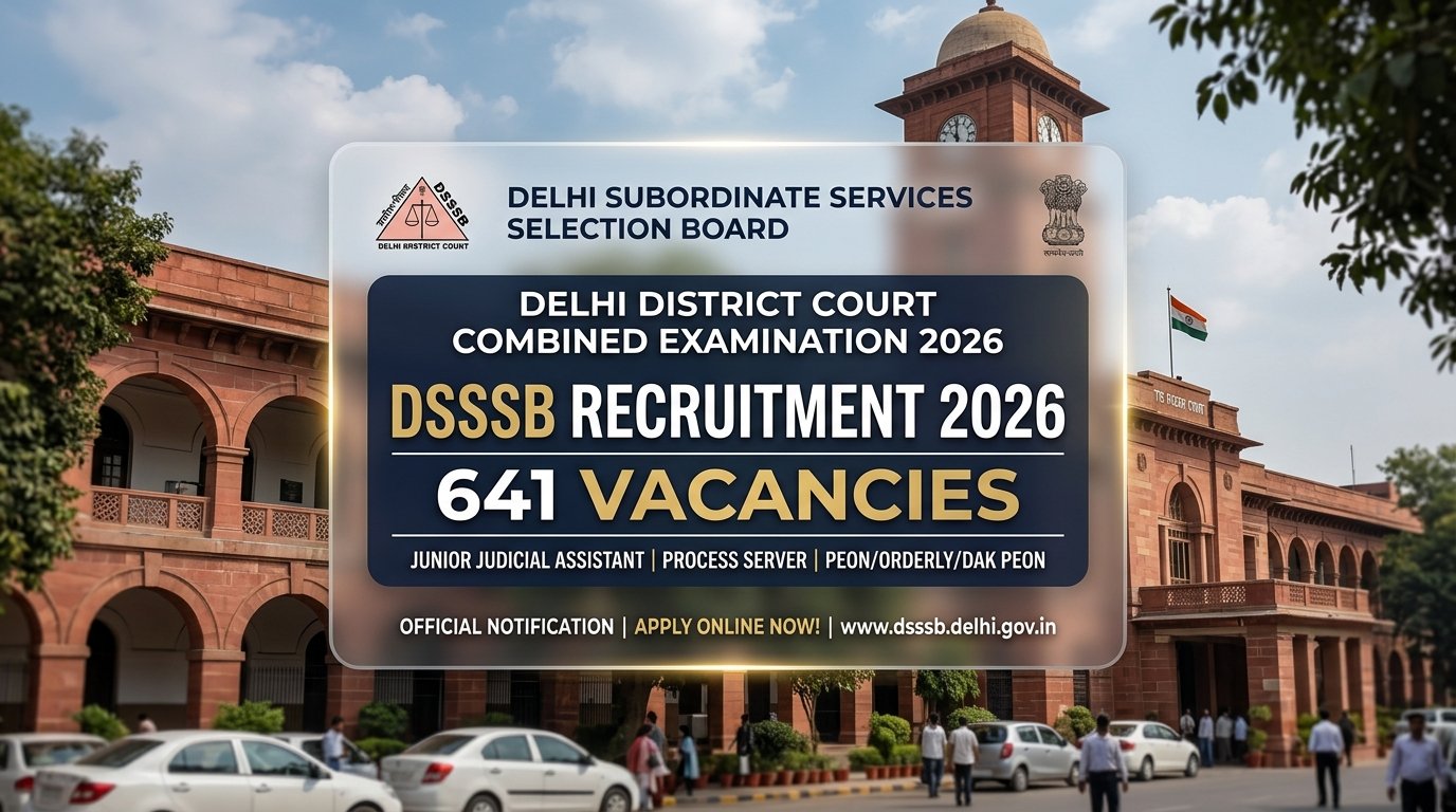 DSSSB District Court Recruitment 2026: 641 JJA, PA, Process Server & Peon Posts, Eligibility, Dates & Apply Online