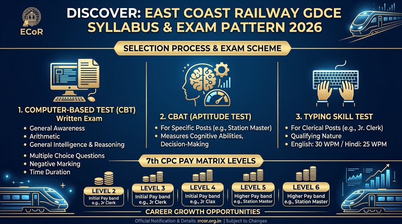 ECoR GDCE 2026 Exam Pattern – Post-Wise Questions, Marks, Time & Selection Process