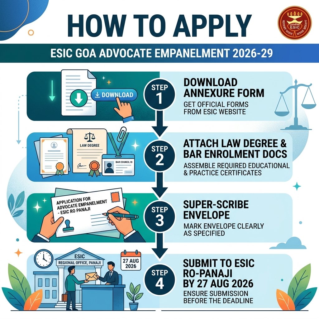 ESIC Goa Advocate How to Apply Step by Step Banner