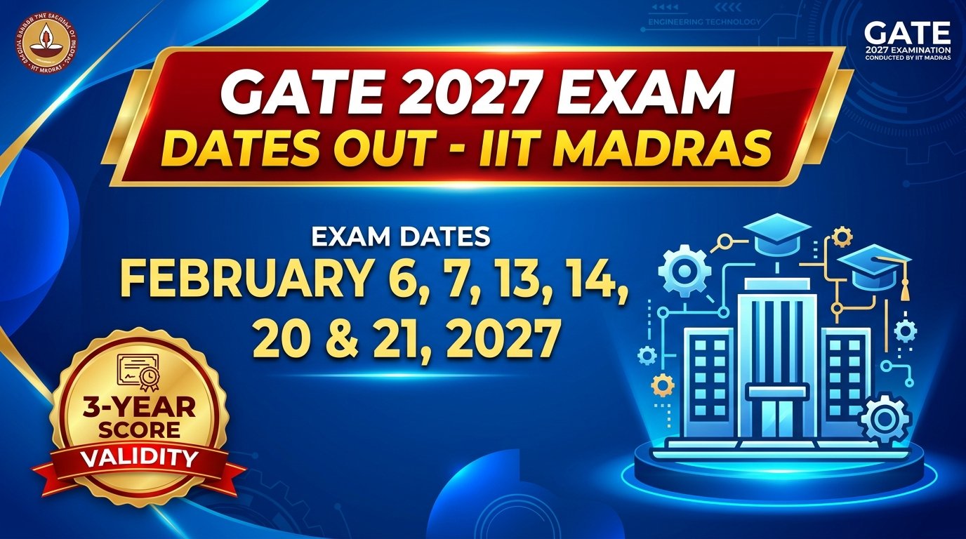 GATE 2027 Official Notification & Exam Dates Poster - IIT Madras