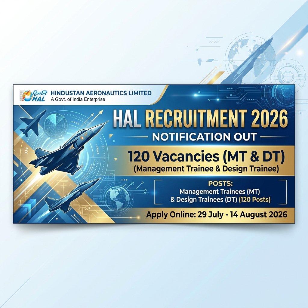 HAL Recruitment 2026 Notification Out: Apply Online for 120 Management Trainee & Design Trainee Posts