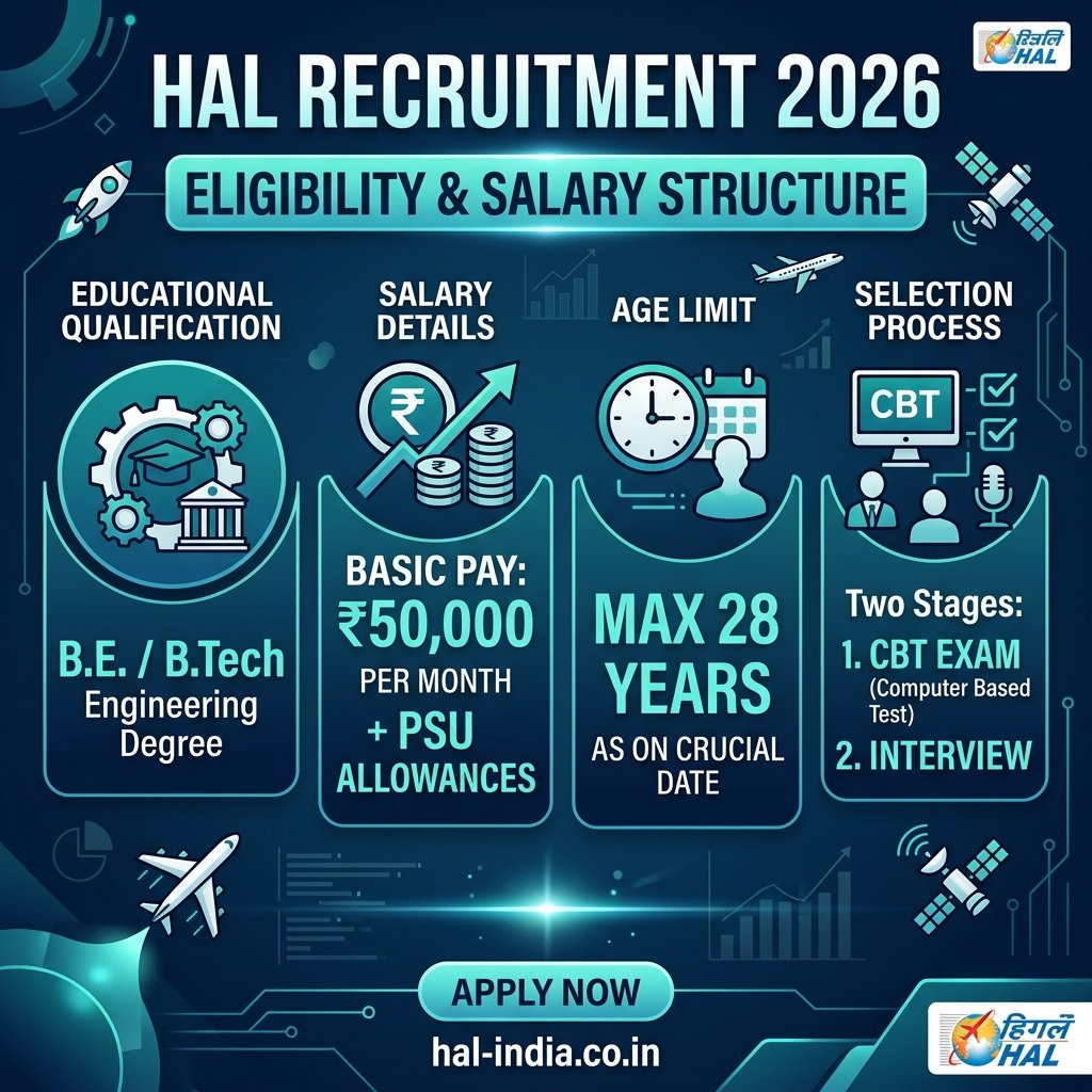 HAL Recruitment 2026 Eligibility Criteria and Salary Structure Banner