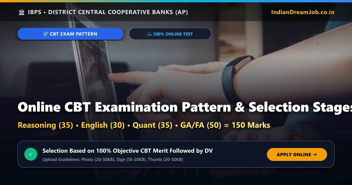 IBPS DCCB AP 2026 Online CBT Examination Pattern and Document Guidelines