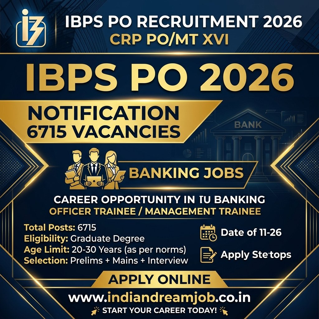IBPS PO Recruitment 2026 Notification Out for 6,715 Posts – Apply Online