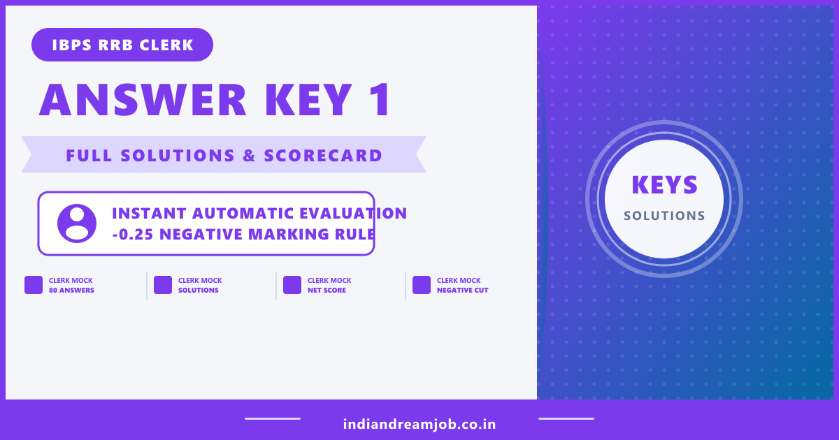 IBPS RRB Clerk Mock Test 1 Answer Key and Solutions