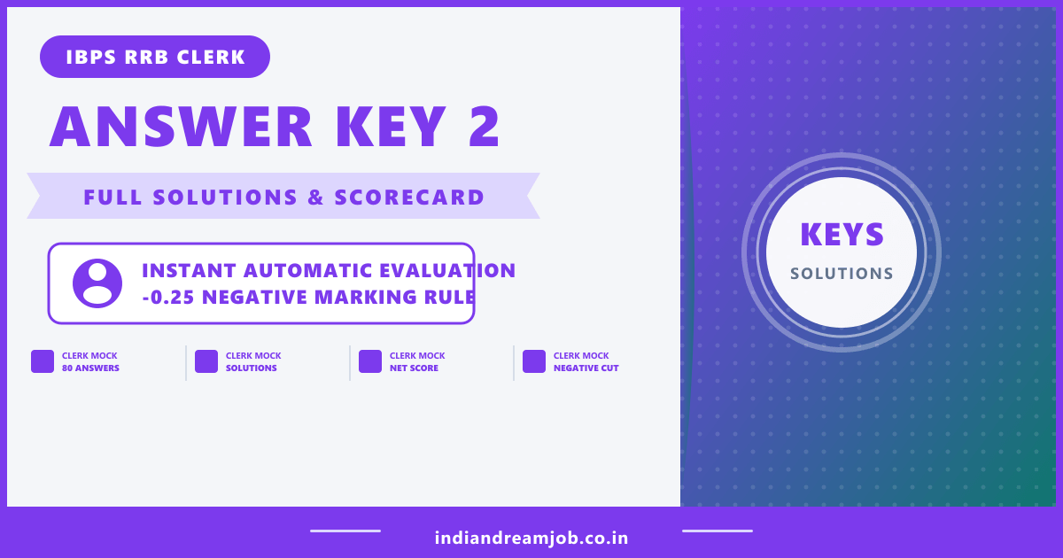 IBPS RRB Clerk Mock Test 2 Answer Key and Solutions