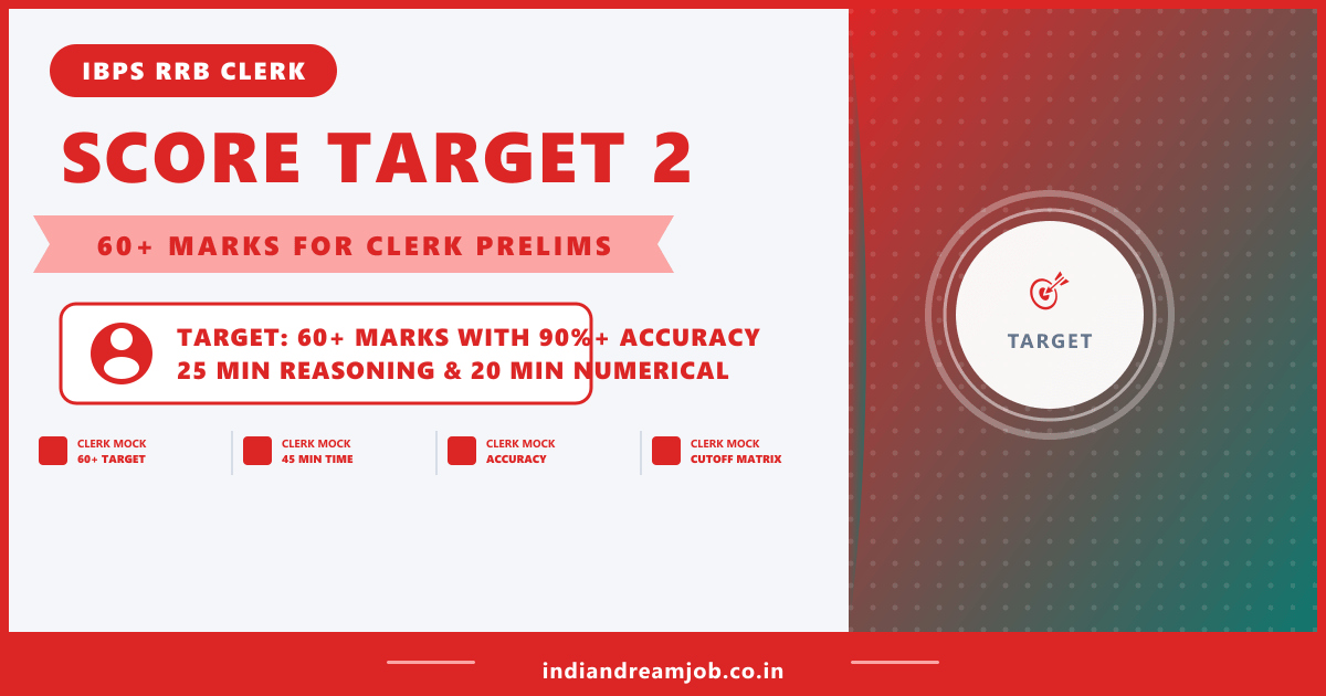 IBPS RRB Clerk Mock Test 2 Target Score Chart