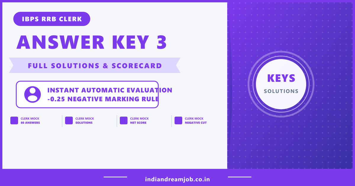 IBPS RRB Clerk Mock Test 3 Answer Key and Solutions