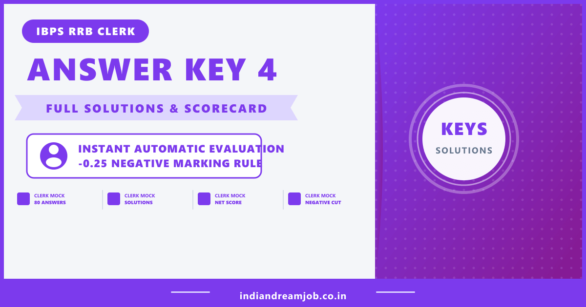 IBPS RRB Clerk Mock Test 4 Answer Key and Solutions