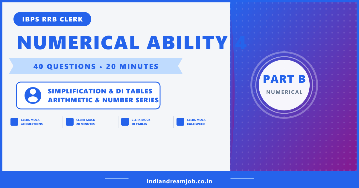 IBPS RRB Clerk Numerical Ability Mock Test 4 40 Questions
