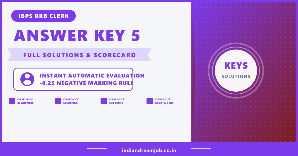 IBPS RRB Clerk Mock Test 5 Answer Key and Solutions