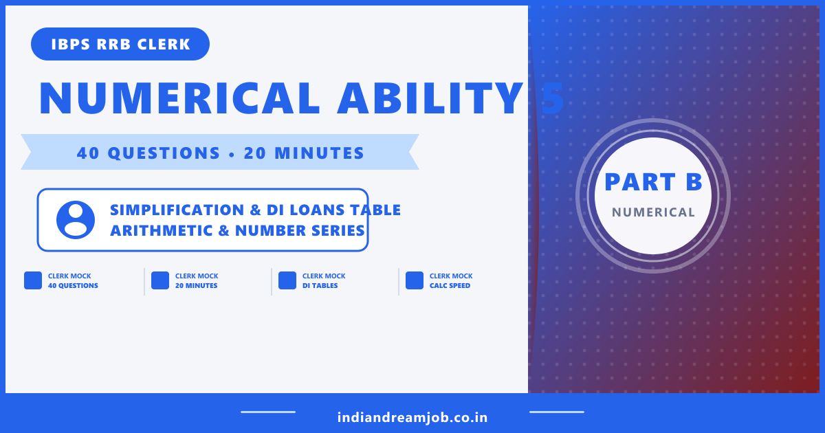 IBPS RRB Clerk Numerical Ability Mock Test 5 40 Questions