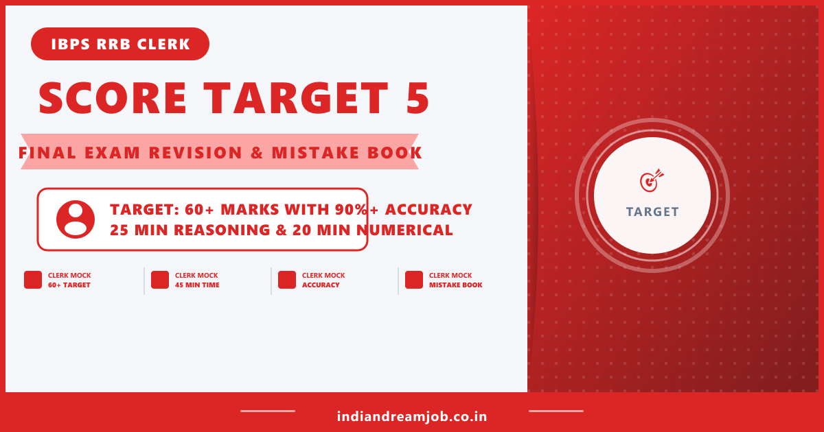 IBPS RRB Clerk Mock Test 5 Target Score Chart