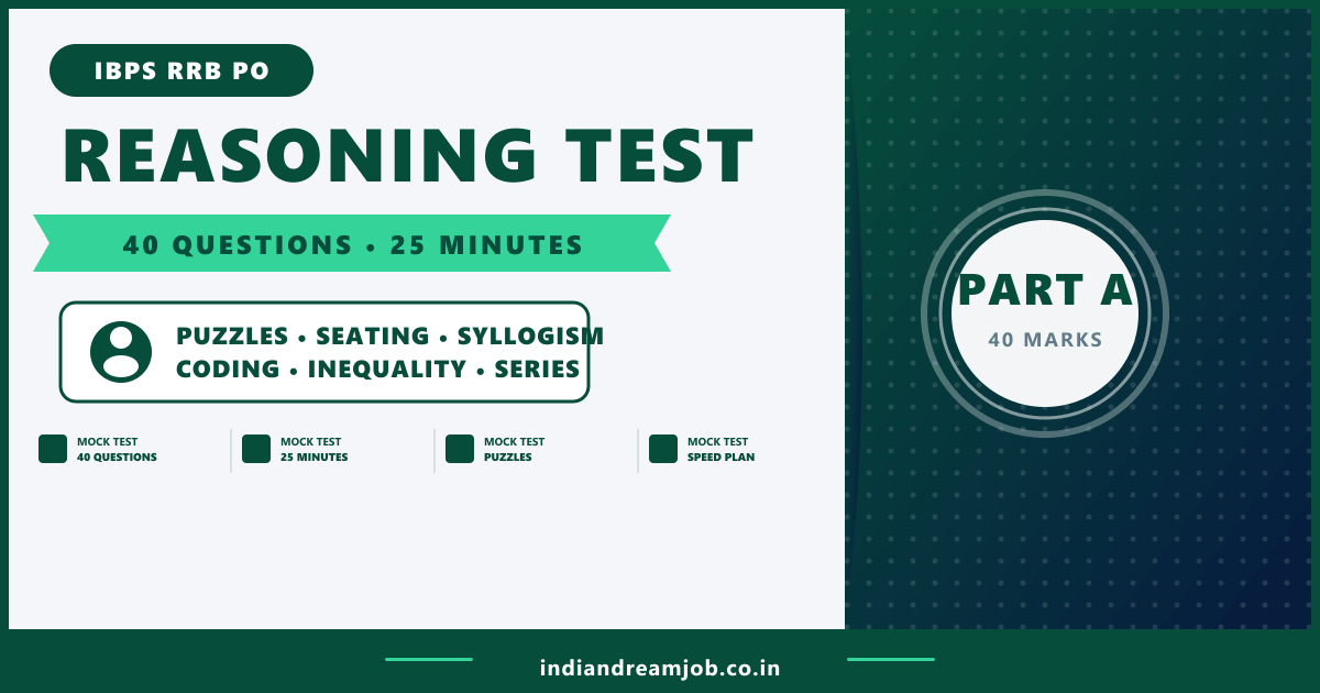IBPS RRB PO Reasoning Mock Test 40 Questions 25 Minutes