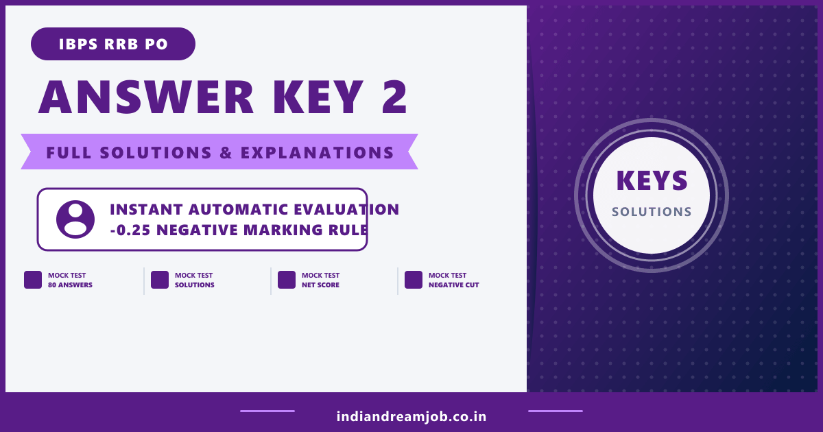 IBPS RRB PO Mock Test 2 Answer Key and Solutions