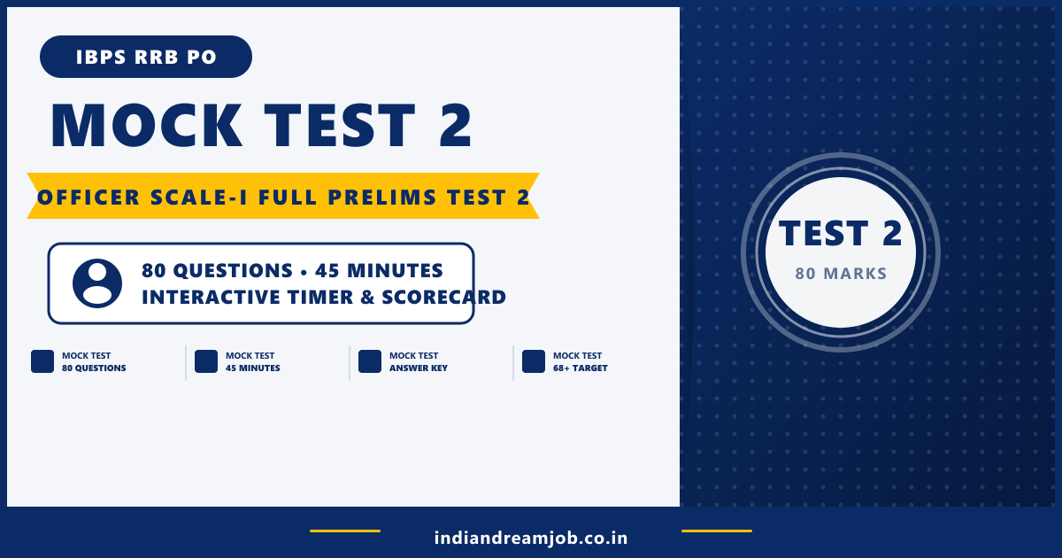 IBPS RRB PO 2026 – Full Prelims Mock Test 2 (Officer Scale-I)