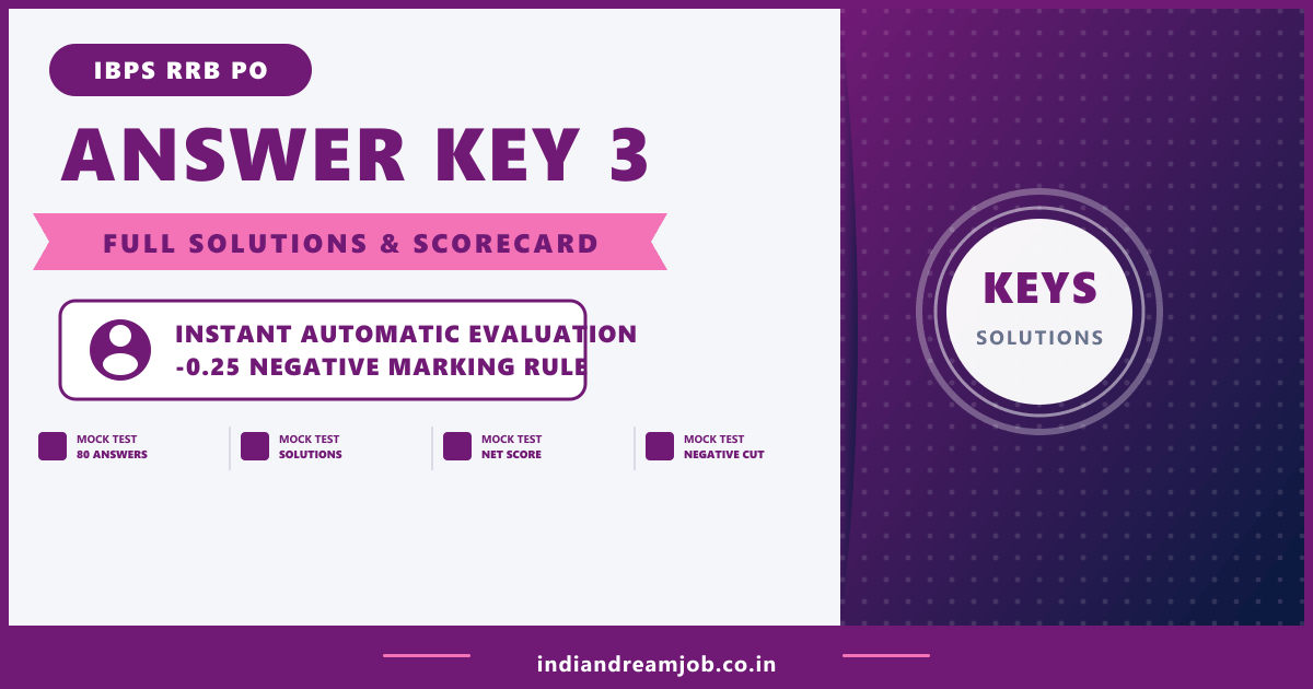 IBPS RRB PO Mock Test 3 Answer Key and Solutions
