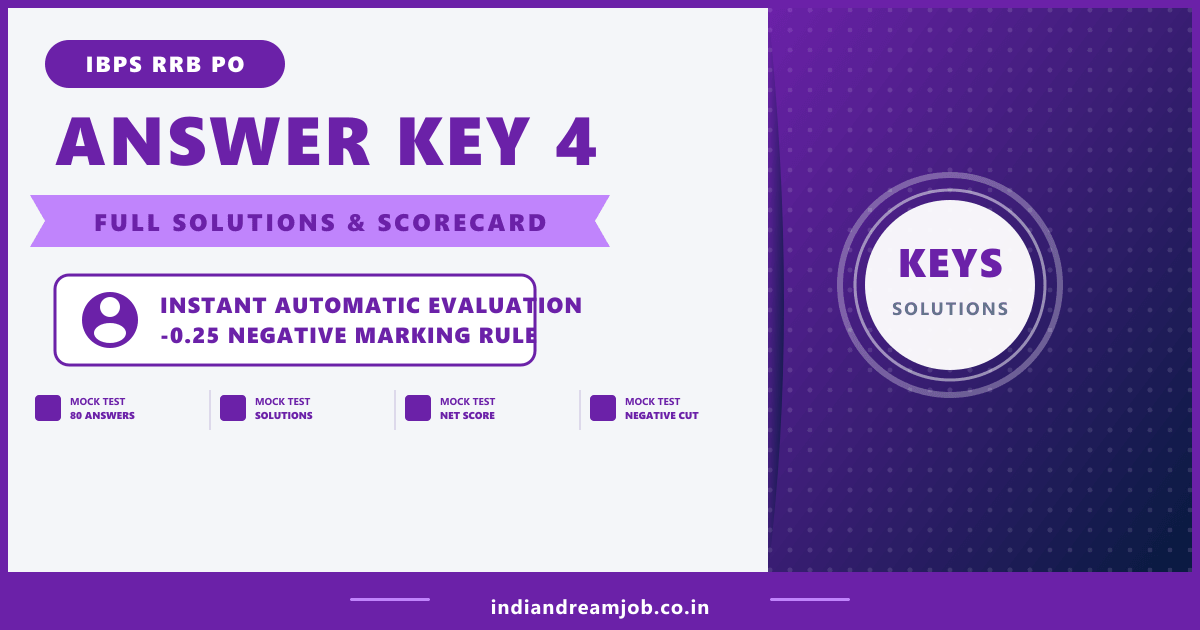 IBPS RRB PO Mock Test 4 Answer Key and Solutions