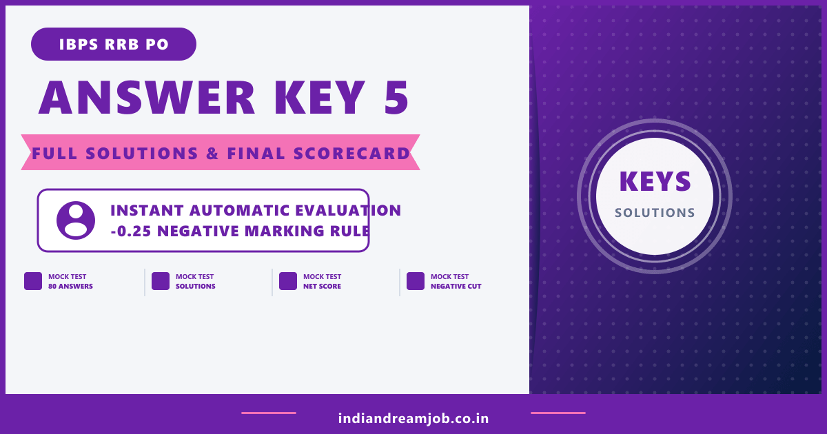 IBPS RRB PO Mock Test 5 Answer Key and Solutions