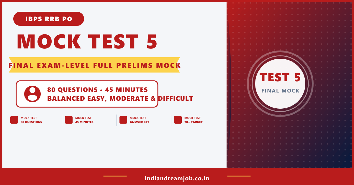 IBPS RRB PO 2026 – Full Prelims Mock Test 5 (Officer Scale-I)