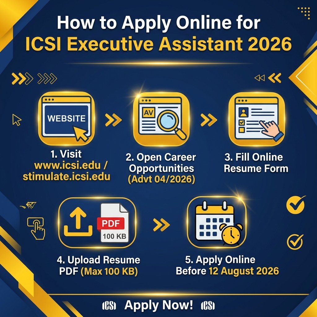 How to Apply Online for ICSI Executive Assistant Recruitment 2026 Step-by-Step Guide