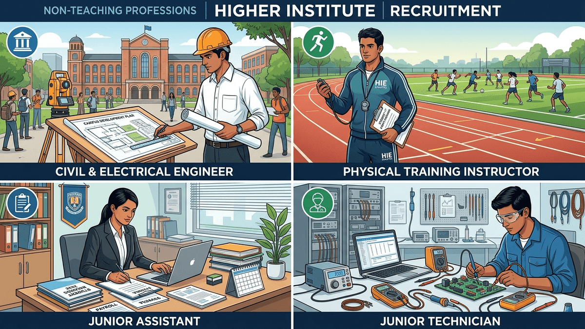 Junior Engineer, Physical Training Instructor, Junior Assistant and Junior Technician vacancies