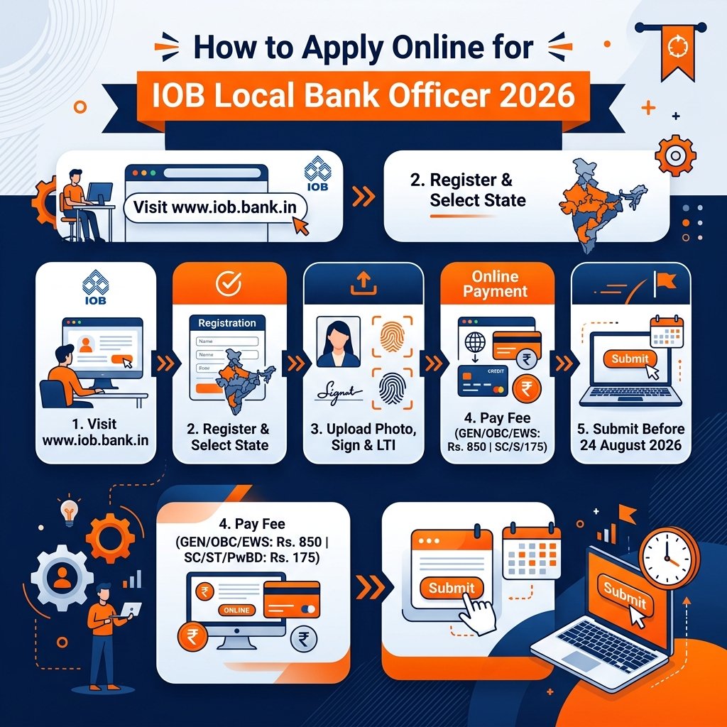 How to Apply Online for IOB Local Bank Officer Recruitment 2026 Step-by-Step Guide