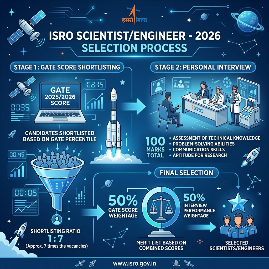 ISRO Scientist Engineer Recruitment 2026 Selection Process CBT Exam Pattern & Skill Test