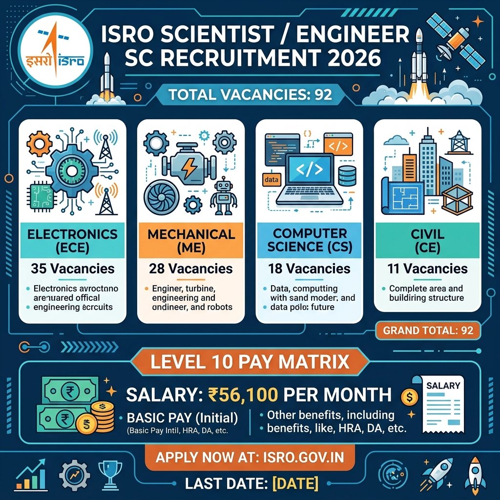 ISRO Scientist Engineer Recruitment 2026 Vacancy Breakup & Level 4 Pay Matrix Salary