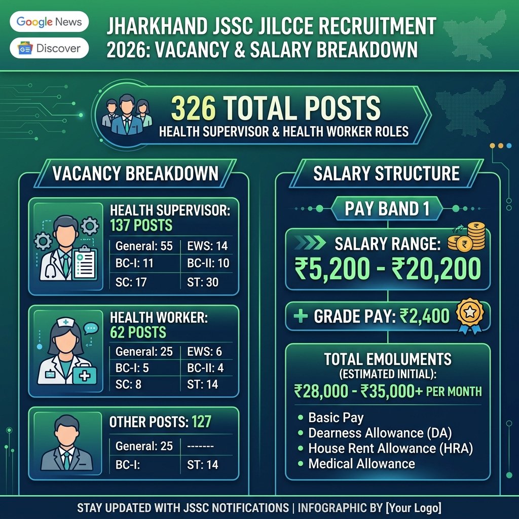 JSSC JILCCE 2026 Vacancy and Salary Breakdown Infographic
