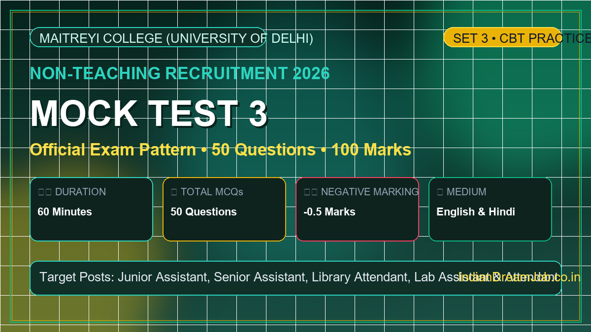 Maitreyi College Non-Teaching Mock Test 3 2026 – Free CBT Practice Paper